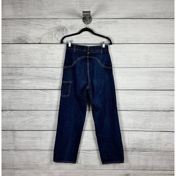 John Galt Women's High Waisted Carpenter Baggy Fit Blue Jeans Size Small - Picture 4 of 8